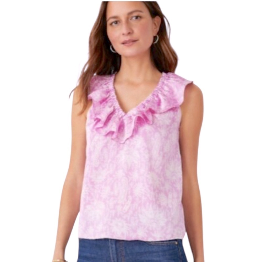 Ann Taylor Ruffled Sleeveless Top